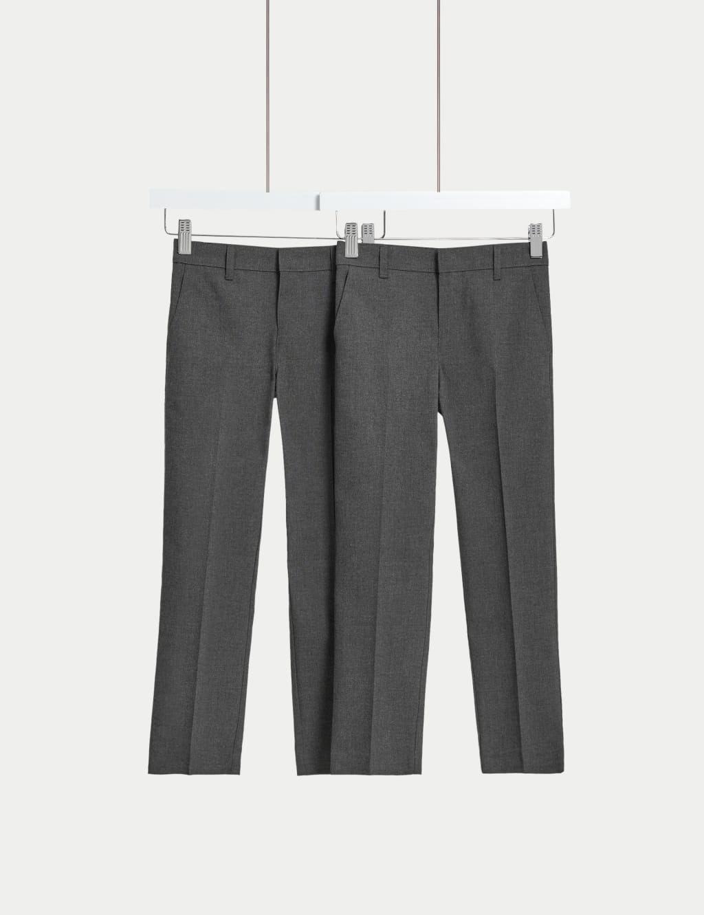 2pk Boys' Slim Leg Plus Waist School Trousers  (2-18 Yrs) image 1