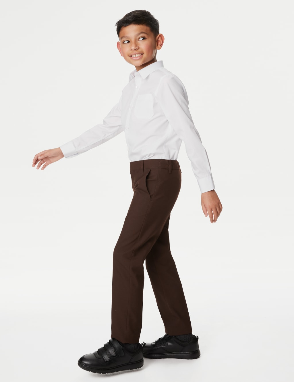 2pk Boys'Slim Leg School Trousers (2-18 Yrs) image 1