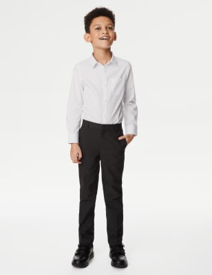 Marks And Spencer Boys M&S Collection Boys' 2pk Slim Leg School Trousers (2-18 Yrs) - Charcoal