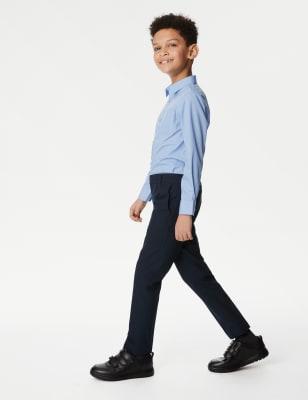 M&S Boys 2pk Boy's Skinny Leg School Trousers (2-18 Yrs) - 2-3 Y - Navy, Navy,Grey,Charcoal,Black