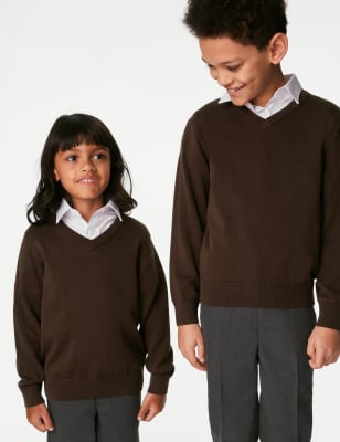 2pk Unisex Pure Cotton School Jumper (3-18 Yrs)