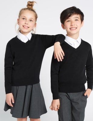 

Unisex,Boys,Girls M&S Collection Unisex Cotton Rich School Jumper (3-16 Yrs) - Black, Black