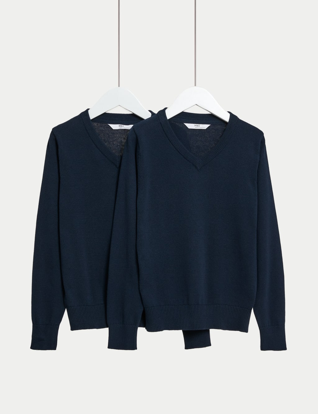 2pk Unisex Slim Fit Cotton School Jumpers (3-18 Yrs) image 2