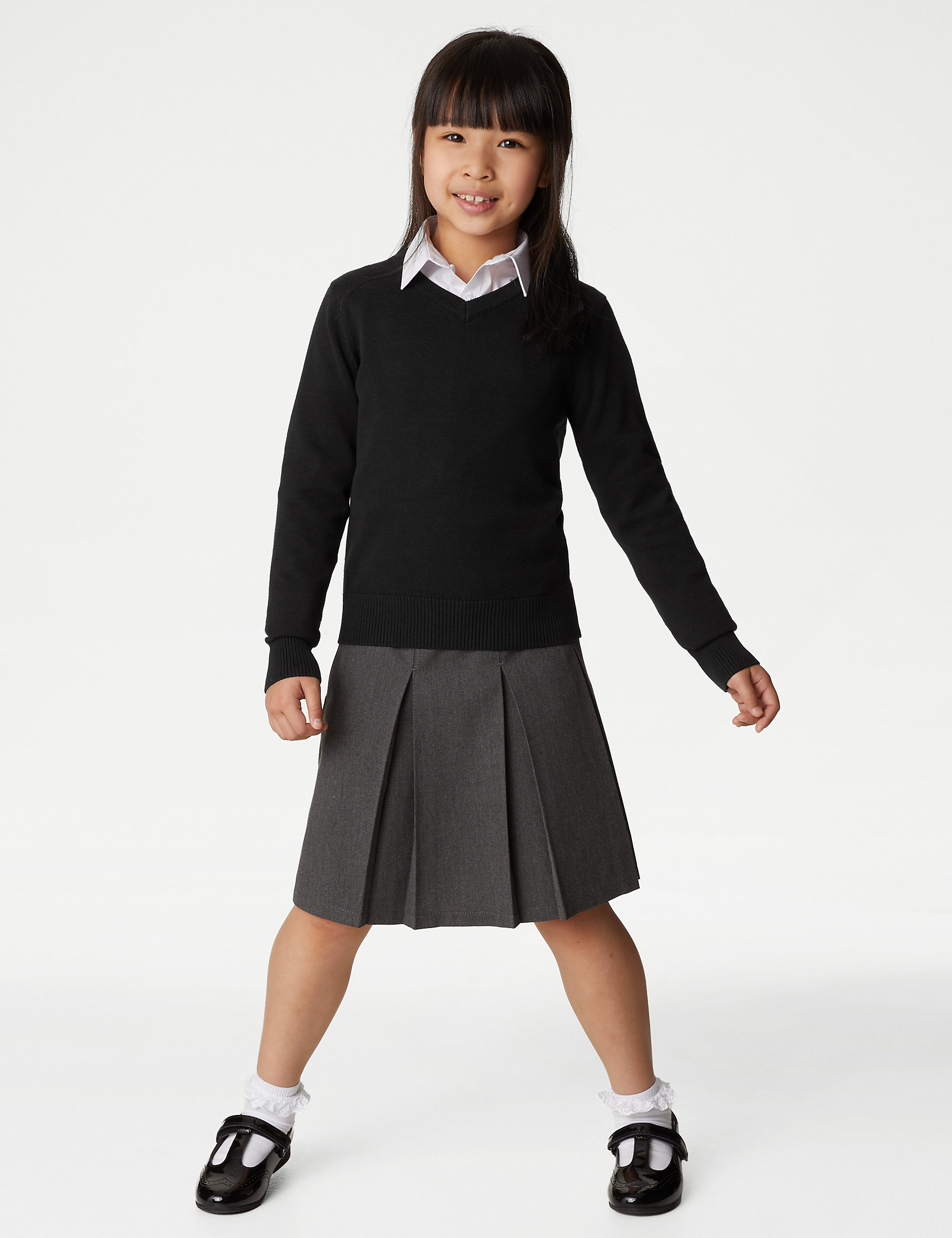 Unisex σχολικά πουλόβερ με στενή εφαρμογή από βαμβάκι σε σετ των 2 (3-18 ετών)