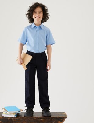 Pantalon garçon coupe standard, idéal pour l'école - Navy