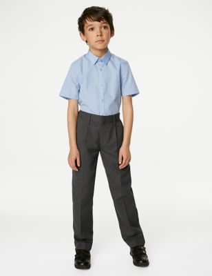 M&S Boys Boy's Regular Leg School Trousers (2-16 Yrs) - 7-8 Y - Grey, Grey,Black