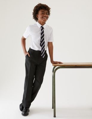 Pantalon garçon coupe standard, idéal pour l'école - Charcoal