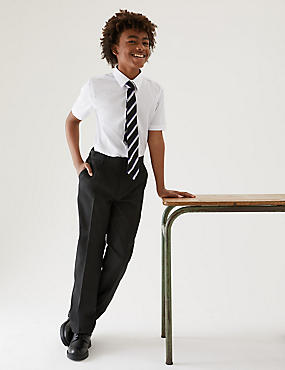 سروال مدرسي بتصميم ساق عادية للأولاد (2 - 16 سنة)