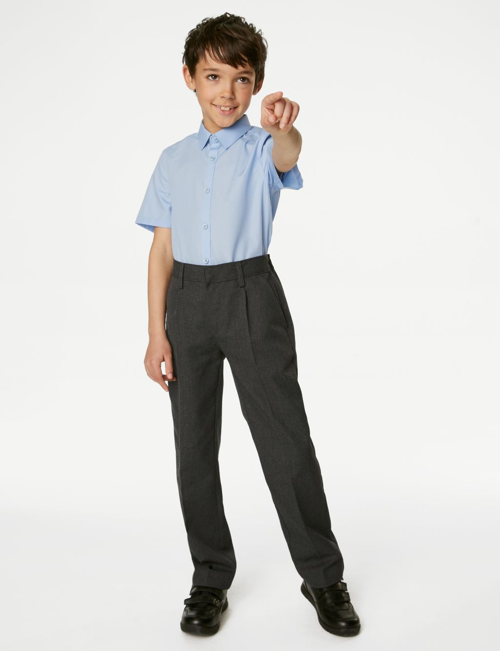 Boys' Regular Leg Plus Waist School Trousers (2-18 Yrs) image 1