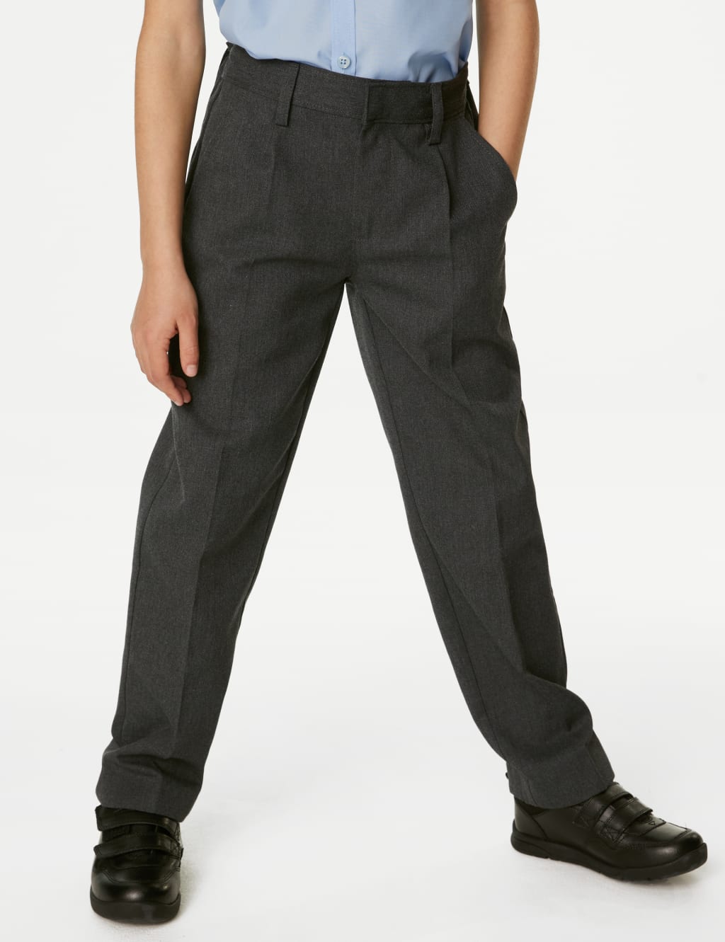 Boys' Regular Leg Plus Waist School Trousers (2-18 Yrs) image 2