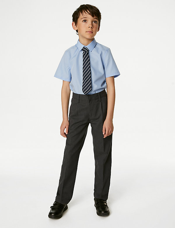 Boys' Regular Leg Slim Waist School Trousers (2-18 Yrs) - JE