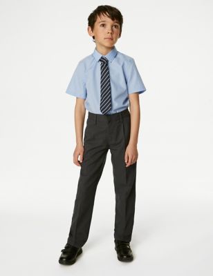 M&S Boys Regular Leg Slim Waist School Trousers (2-18 Yrs) - 2-3 Y - Grey, Grey