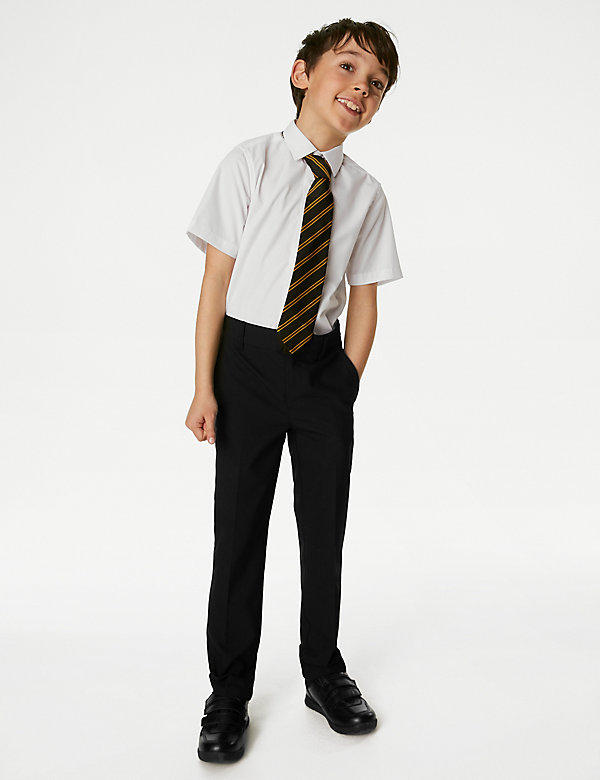 سروال مدرسي للأولاد بتصميم ساق عادية بخصر ضيق (2 - 18 سنة) - QA