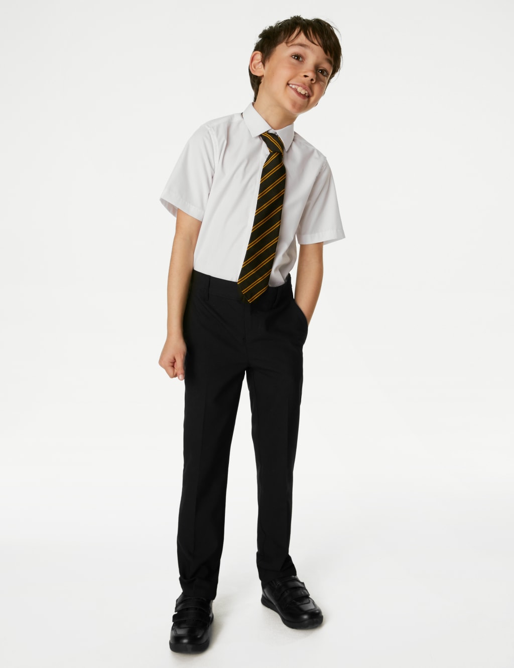 Boys' Regular Leg Slim Waist School Trousers (2-18 Yrs) image 1