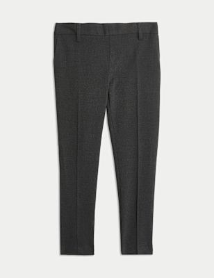 Pantalon garçon coupe très ajustée, idéal pour l'école - Charcoal