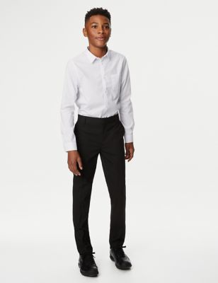 M&S Boys Boy's Super Skinny Leg School Trousers (2-18 Yrs) - 10-11 - Black, Black,Charcoal