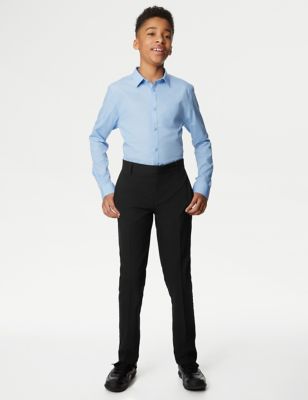 M&S Boys Skinny Leg Plus Waist School Trousers (2-18 Yrs) - 15-16 - Black, Black