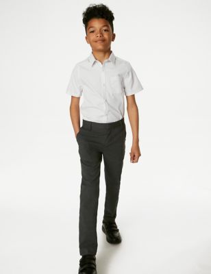 M&S Boys Skinny Leg School Trousers (2-18 Yrs) - 17-18 - Grey, Grey,Charcoal,Black