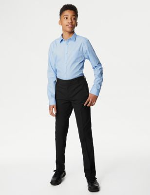 M&S Boys Boy's Skinny Leg Slim Waist School Trousers (2-18 Yrs) - 9-10Y - Black, Black