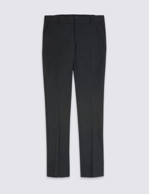 long leg skinny black trousers