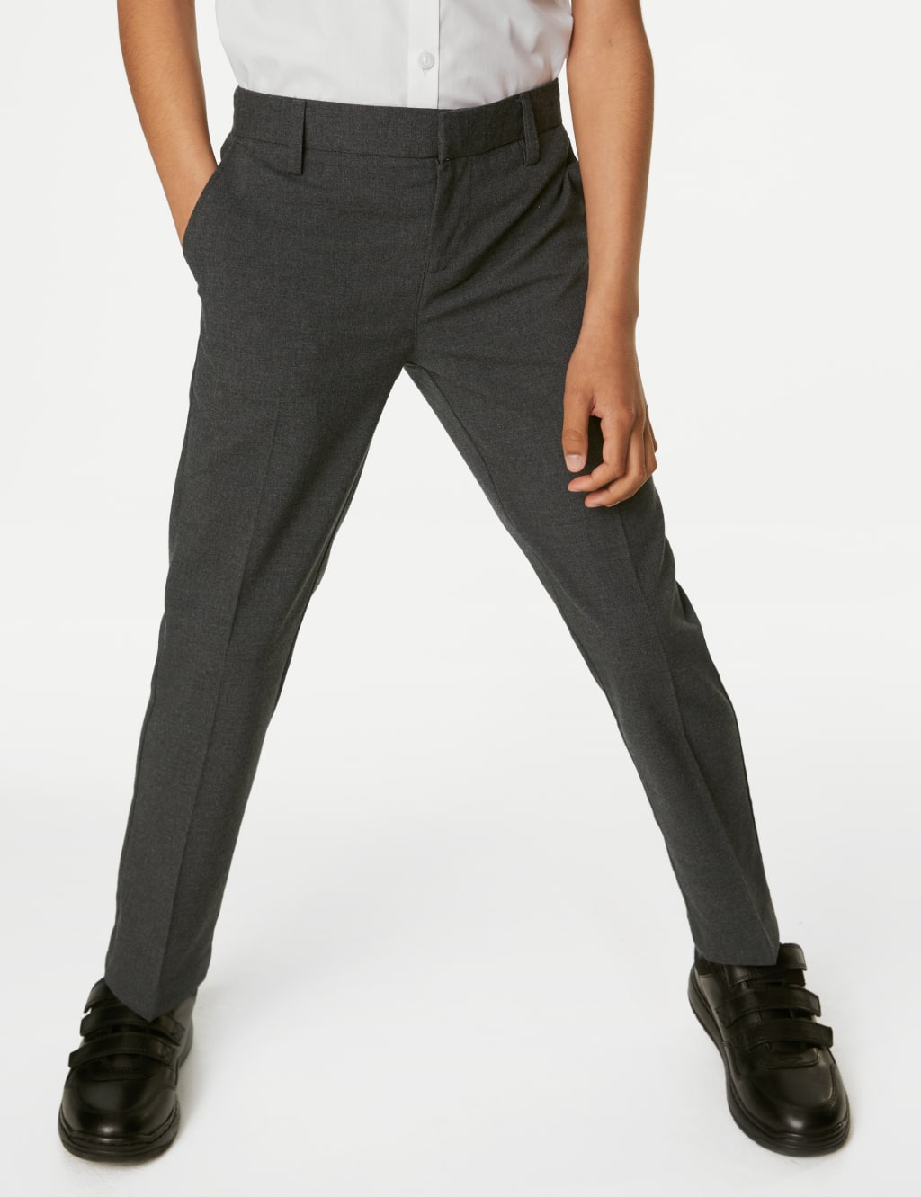 Boys’ Slim Leg School Trousers (2-18 Yrs) image 2