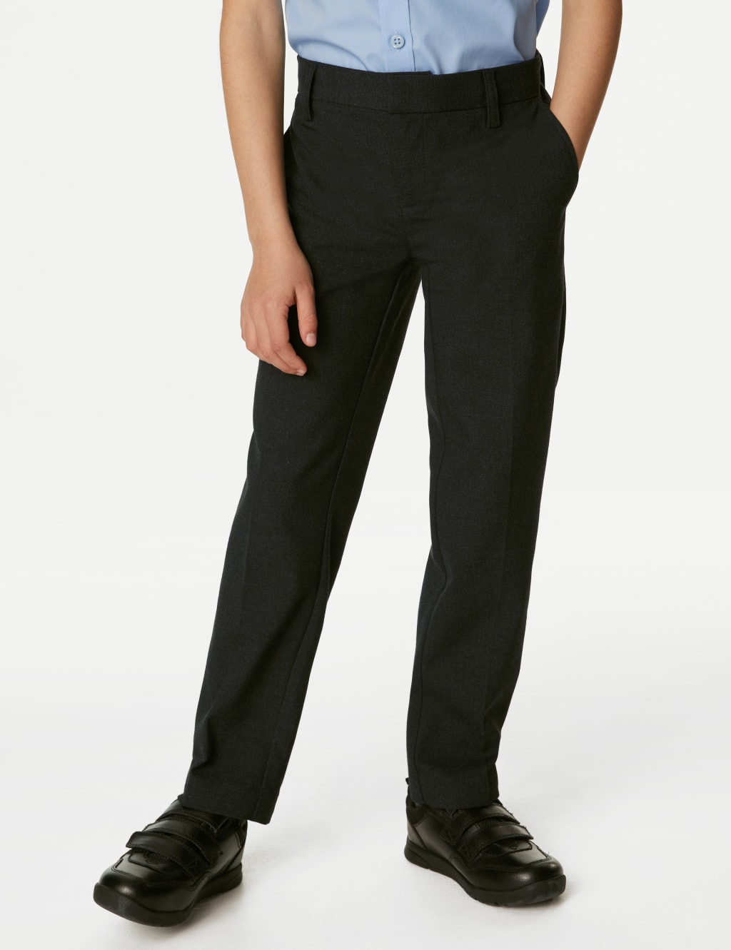 Boys’ Slim Leg School Trousers (2-18 Yrs) image 2