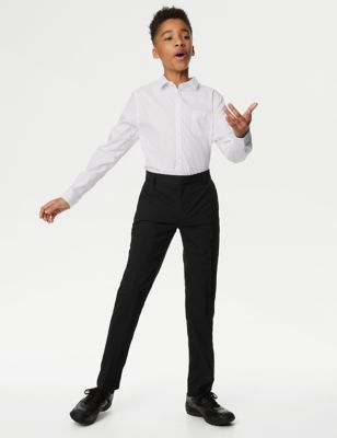 M&S Boys Slim Leg Slim Waist School Trousers (2-18 Yrs) - 10-11 - Black, Black