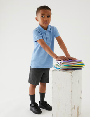

M&S Collection Pack de 2 pantalones cortos escolares regular para chicos (2-14 años) - Grey, Grey