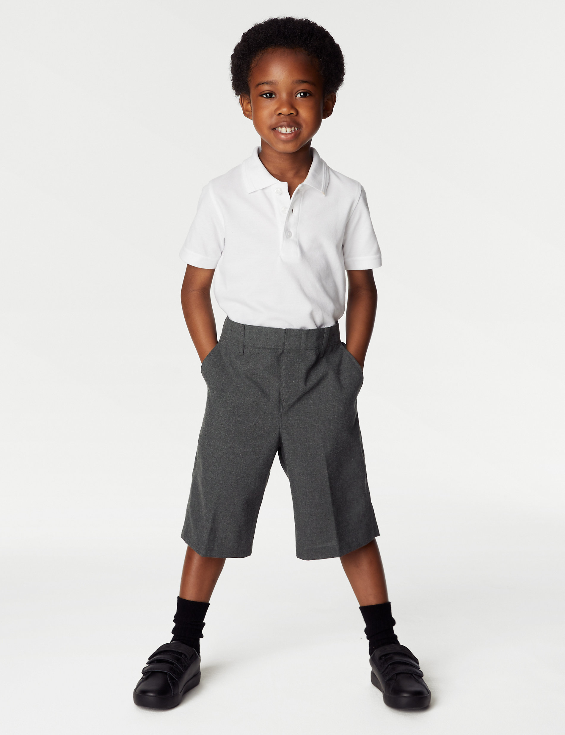 Pack de 2 pantalones cortos escolares fáciles de poner para chicos (3-14&nbsp;años)