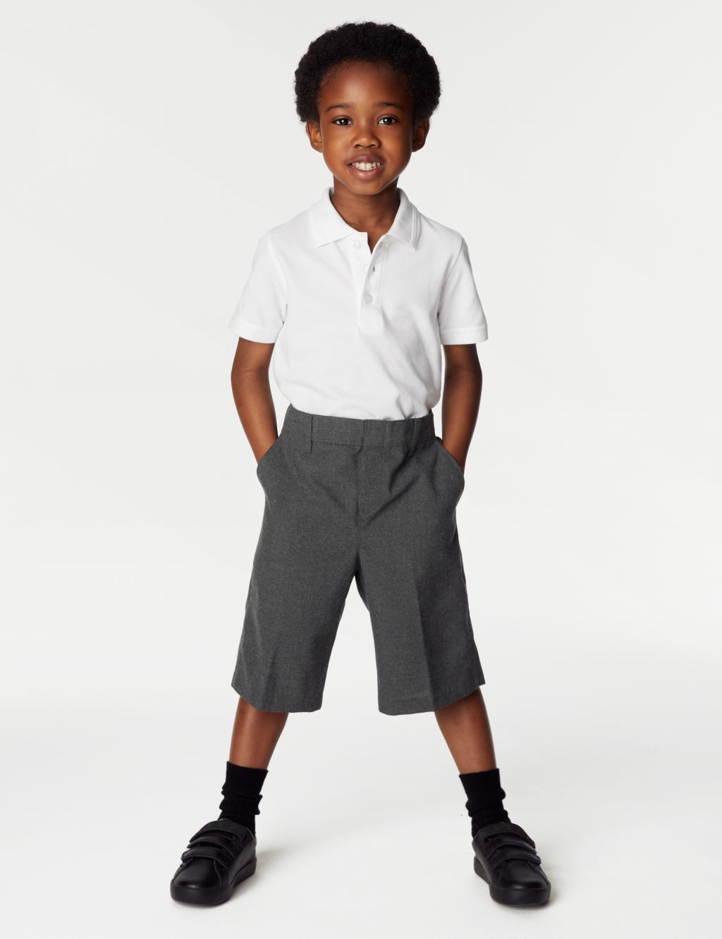 2pk Boys' Easy Dressing School Shorts (3-14 Yrs) image 2