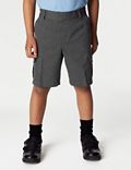Tallas Plus - Pack de 2 pantalones cortos escolares cargo con más cintura para chicos (4-14&nbsp;años)
