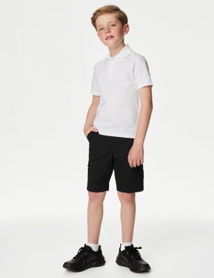 M&S Boys 2pk Boys' Regular Leg Cargo School Shorts (2-14 Yrs)