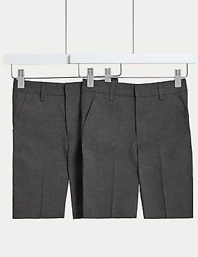 Lot de 2&nbsp;shorts garçons coupe standard, parfaits pour l'école (du 2 au 14&nbsp;ans)
