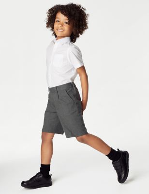 2pk Boys' Front Pleat School Shorts (2-14 Yrs)
