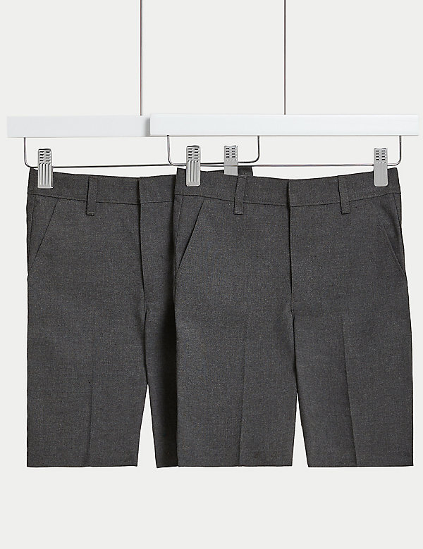2pk Boys' Regular Leg Plus Waist School Shorts (4-14 Yrs) - BH