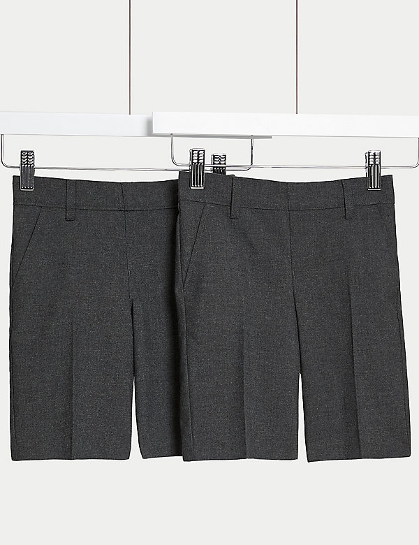 2pk Boys' Slim Leg Plus Waist School Shorts (4-14 Yrs) - NO