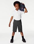 Chlapecké školní šortky s&nbsp;úzkými nohavicemi a&nbsp;rozšířeným pasem, sada 4&nbsp;ks (4–14&nbsp;let)