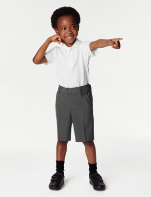 2pk Boys' Slim Leg School Shorts (2-14 Yrs)