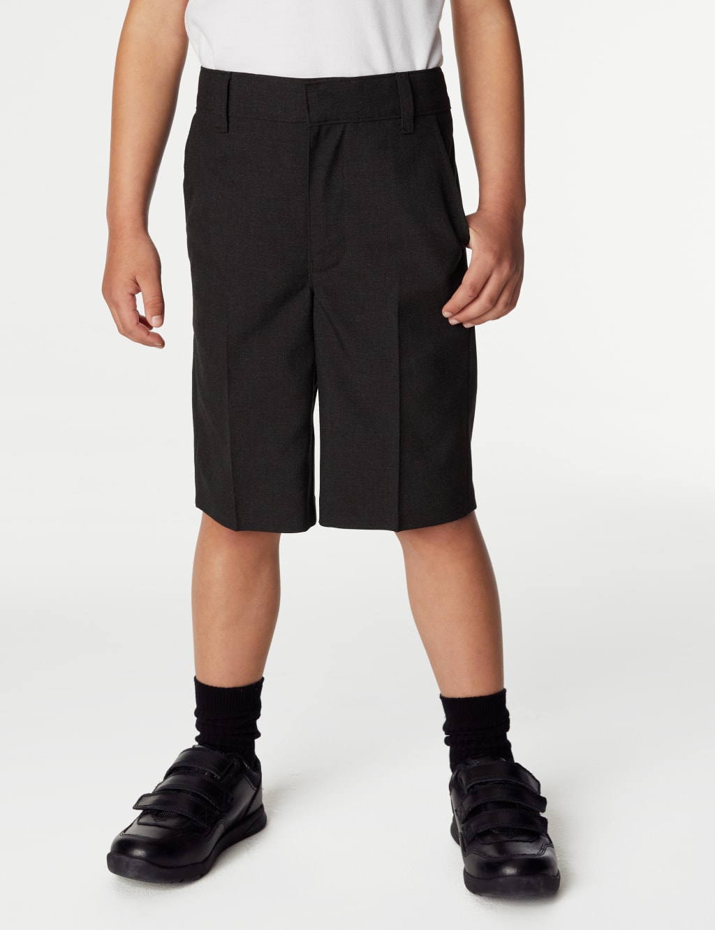 2pk Boys' Slim Leg School Shorts (2-14 Yrs) image 3