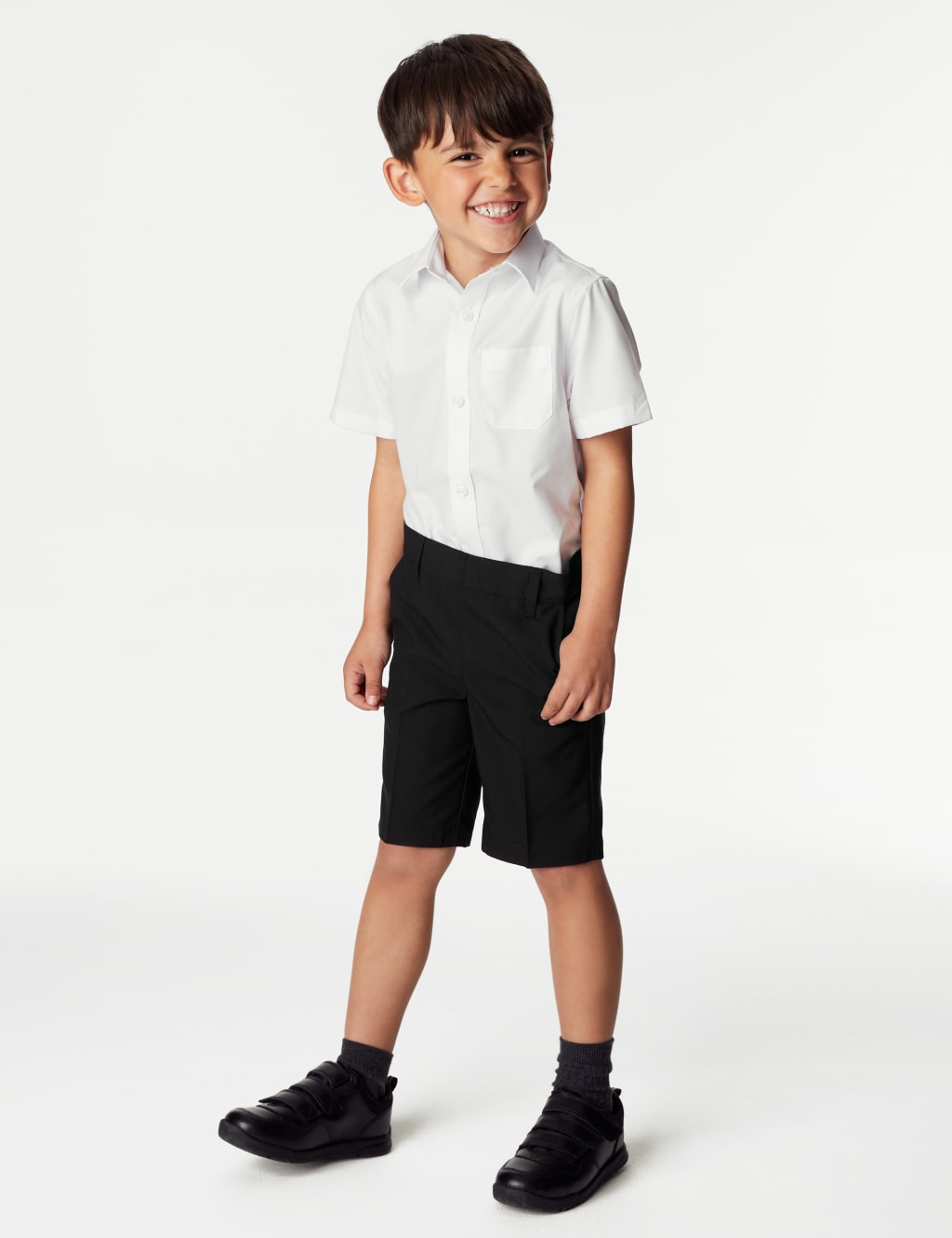 Boys slim fit school shorts online