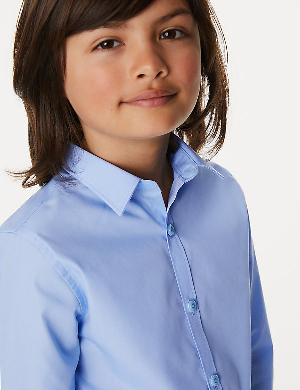 Set van 3 makkelijk strijkbare schooloverhemden met slanke pasvorm voor jongens (2-16 jaar)
