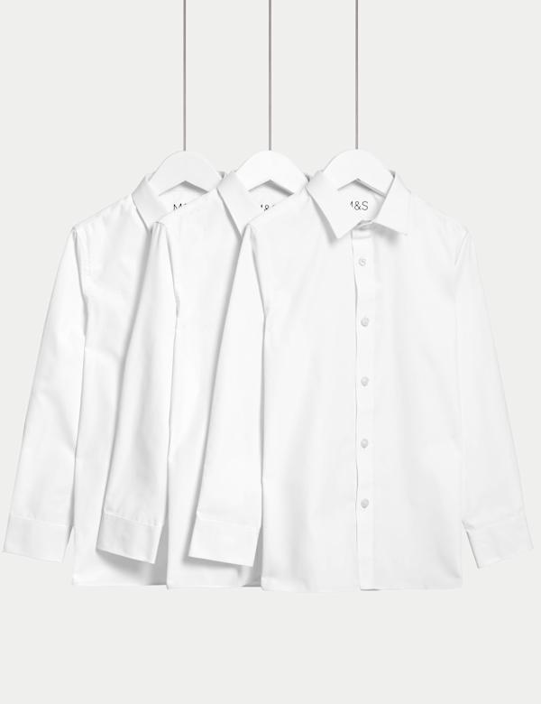 3 Pack Boys' Plus Fit Easy to Iron Shirts