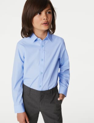 Slim fit non iron best sale school shirts