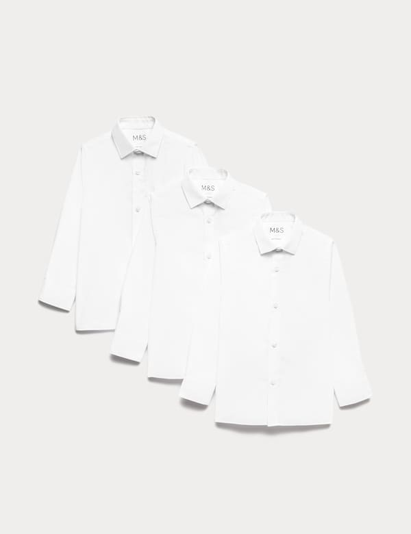 3 Pack Boys' Regular Fit  Easy to Iron Shirts