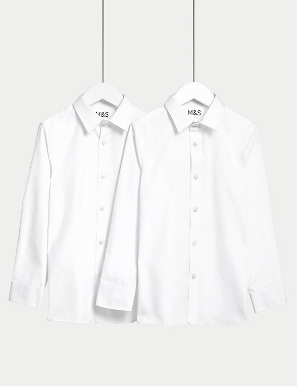 Pack de 2 camisas escolares ajustadas elásticas para chicos (2-16 | M&S ES