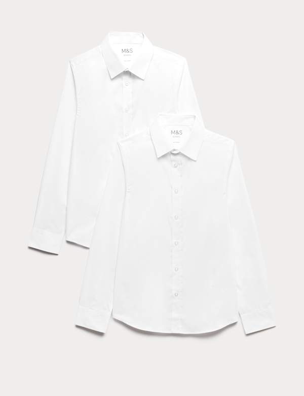 2 Pack Senior Boys' Skinny Fit Shirts