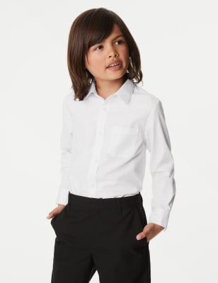 Marks And Spencer Boys M&S Collection 2pk Boys' Non-Iron School Shirts (2-18 Yrs) - White, White