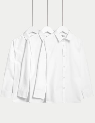 3pk Boys' Easy Dressing Easy Iron School Shirts (318 Yrs) M&S AU