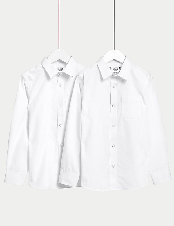 2pk Boys' Cotton Regular Fit School Shirts (2-18 Yrs)