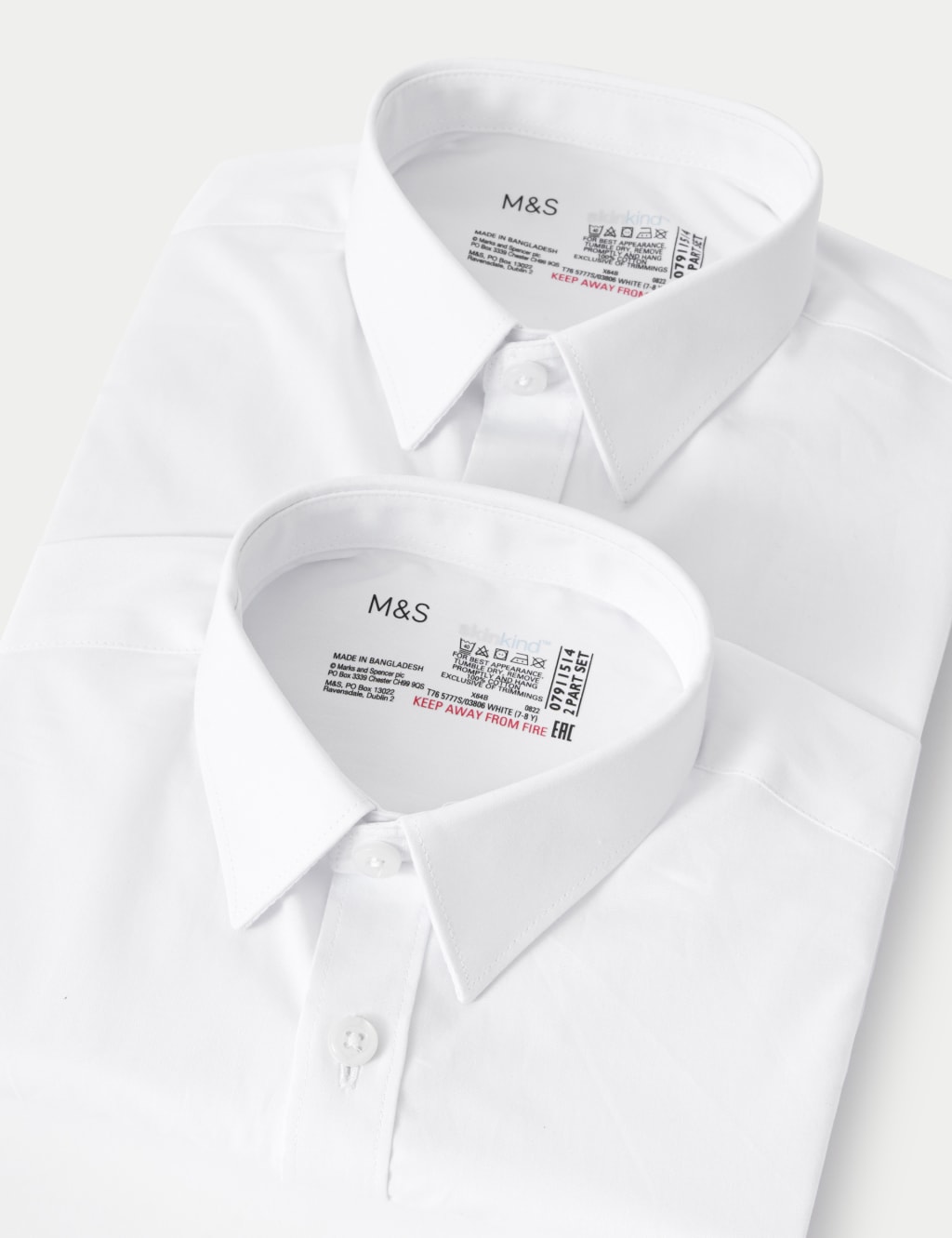 2pk Boys' Regular Fit Cotton School Shirts (2-18 Yrs) image 7
